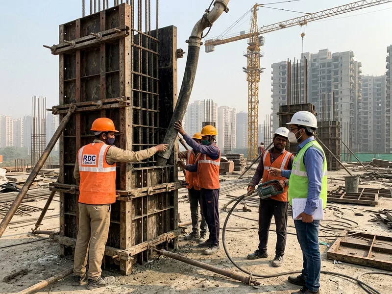 Column Formwork & Compaction: Precision Laser-Calibrated Steel Shuttering