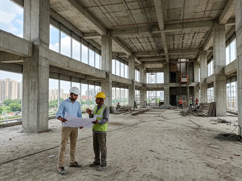 Commercial Slab Pour: Laser Level Surveying & High-Performance M25 Concrete Casting