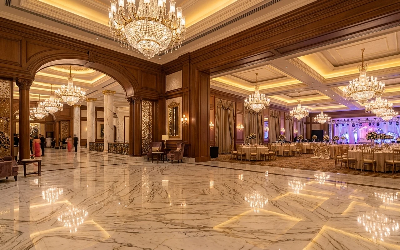 Commercial Hotel Banquet Hall Construction & Acoustic Ceiling Fit-Out in Noida & Delhi NCR